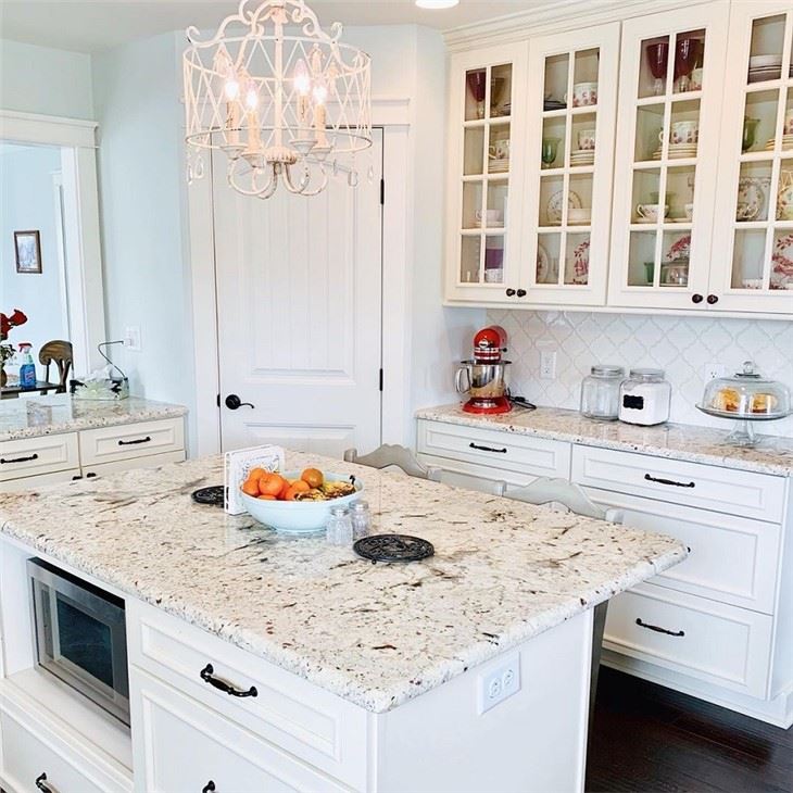Snowfall Granite Kitchen Island