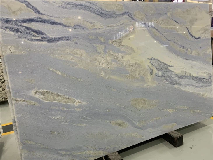 Sky Blue Marble Slabs For Flooring And Backsplashes