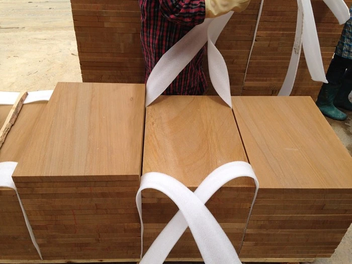 Yellow Wood Grain Sandstone Tile/Slab For Paving